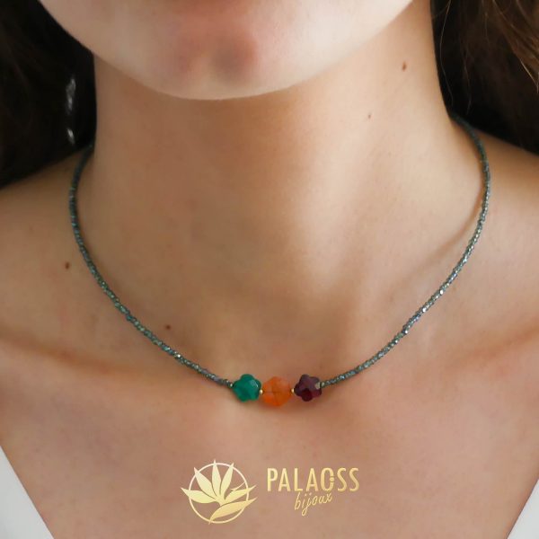 Palaoss bijoux -ras de cou discret -en -pierres fines