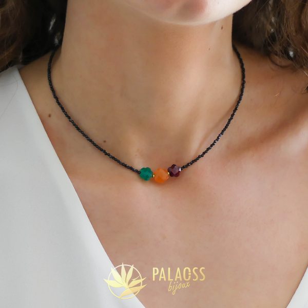 Palaoss bijoux -collier -en -pierres naturelles -et -saphir-